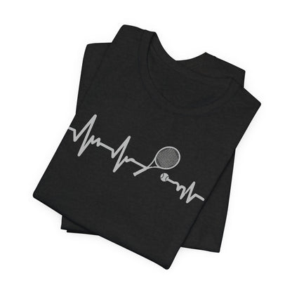 Tennis Heartbeat Tee — Racket Pulse Graphic T-Shirt