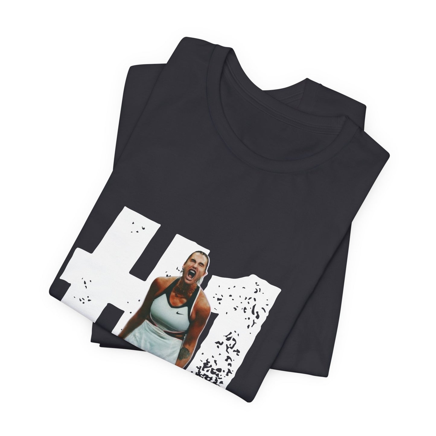 Tennis Player Graphic Tee — Fierce Court Celebration Shirt