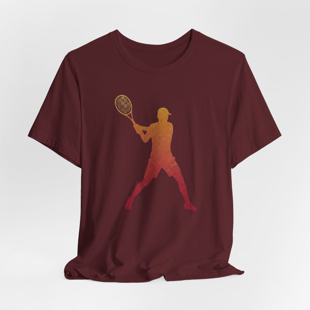 Tennis Player Silhouette Tee — Gradient Racket Sports T‑Shirt