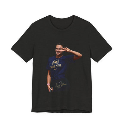 Aryna Sabalenka T-Shirt —Graphic Tee with Smiling Player Photo