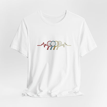 Tennis Heartbeat Tee — Retro Racket Line Art T-Shirt