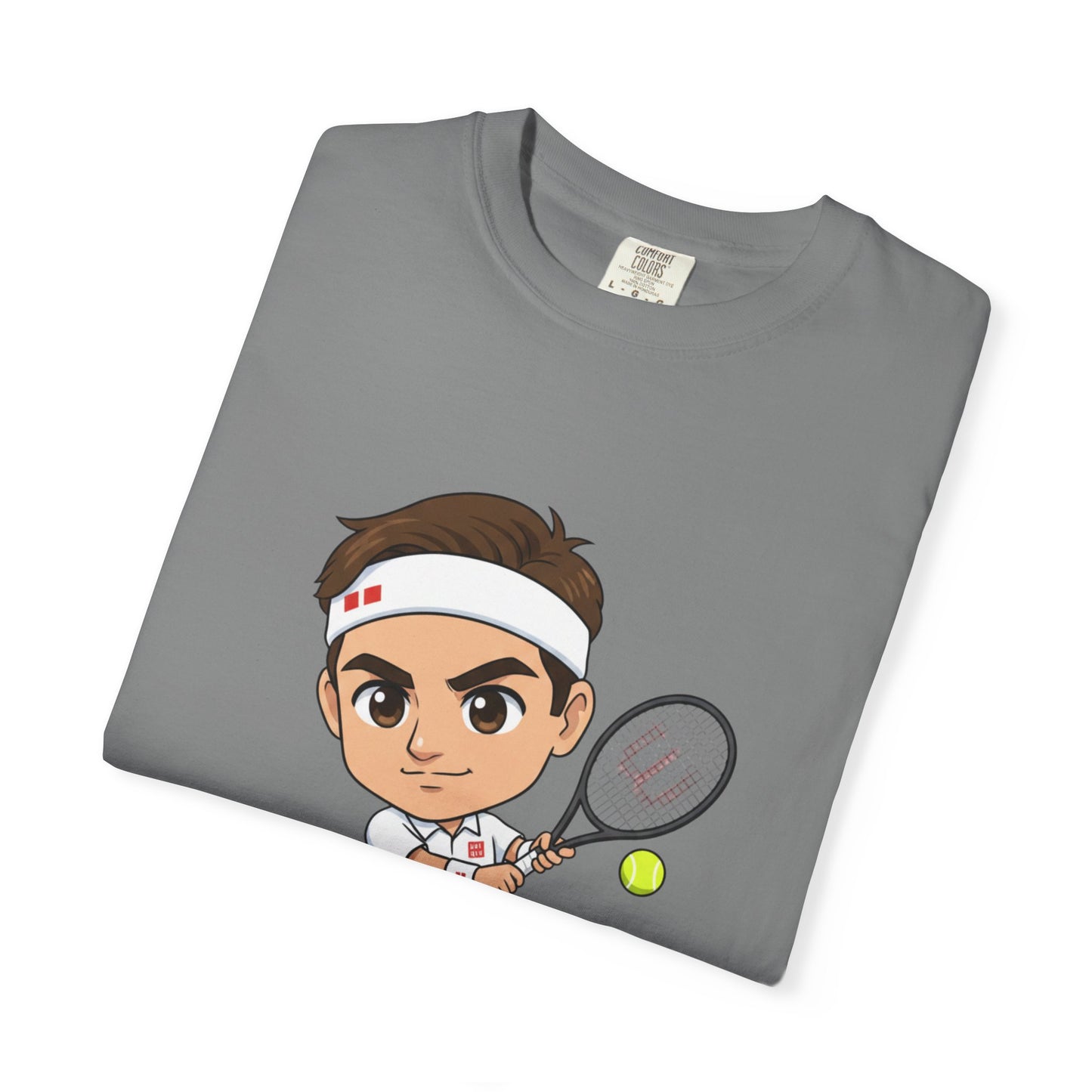 Federer Cartoon Tennis T-Shirt — Retro Athlete Graphic Tee