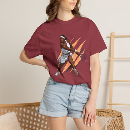 COCO GAUFF Tennis Player Graphic T-Shirt — Dynamic Women's Tennis Art Tee