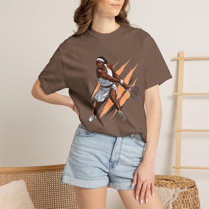 COCO GAUFF Tennis Player Graphic T-Shirt — Dynamic Women's Tennis Art Tee