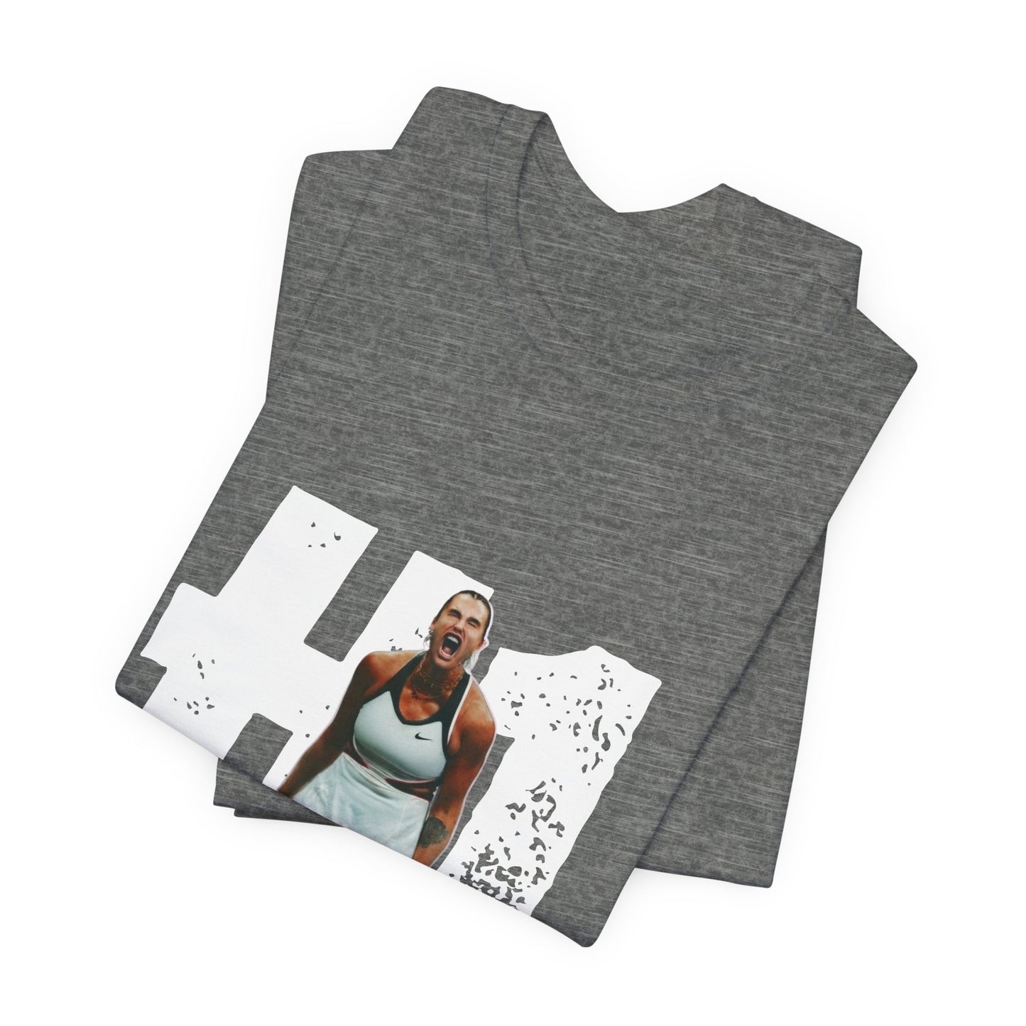 Tennis Player Graphic Tee — Fierce Court Celebration Shirt