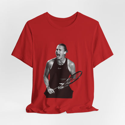 Tennis Player Sabalenka Graphic Tee — Energetic Champion Tennis T‑Shirt