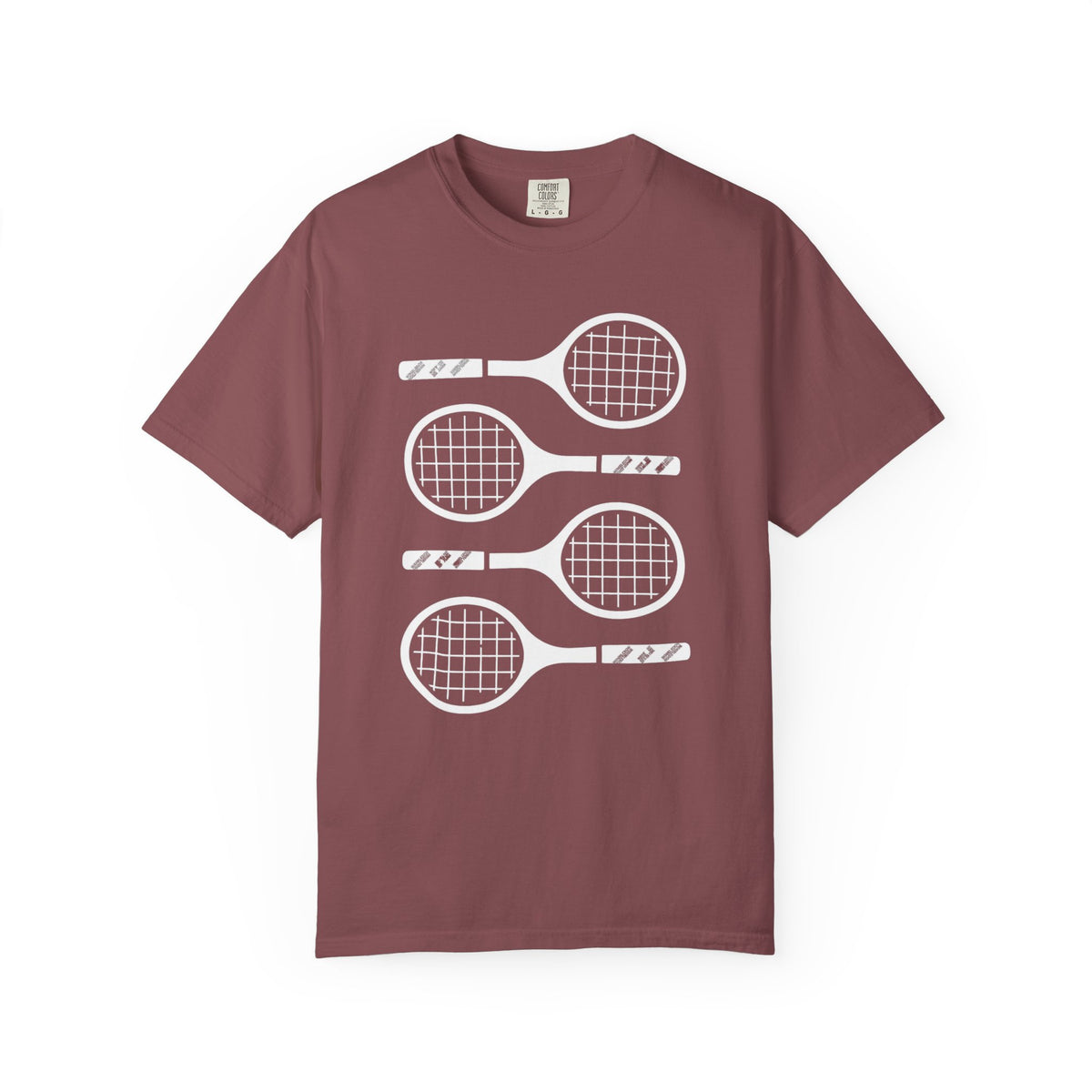 Tennis Rackets Graphic T-Shirt — Vintage-Inspired Garment-Dyed Tee