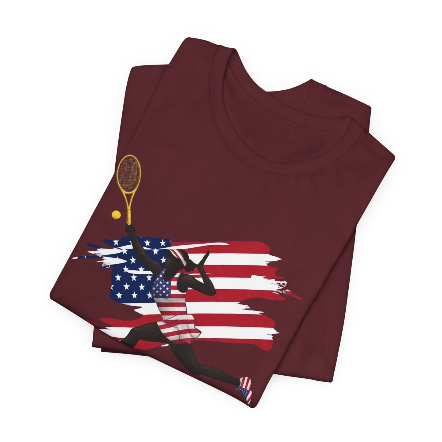 US Open 2026 Tennis T‑Shirt — American Flag Tennis Player Graphic Tee