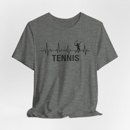 Tennis Heartbeat T‑Shirt — Tennis Player ECG Graphic Tee