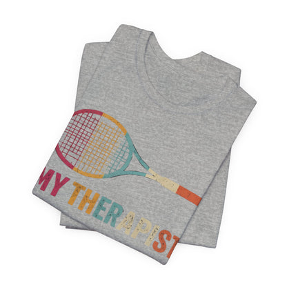 Tennis 'My Therapist' Graphic Tee — Funny Tennis Player Gift