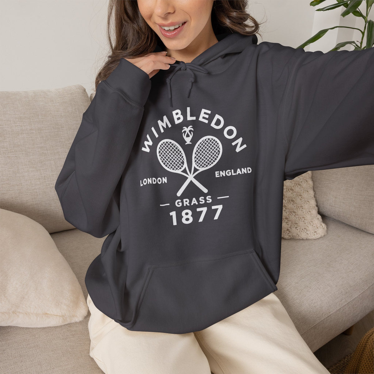 Wimbledon 1877 Tennis Hoodie — Classic Racquets Logo Pullover