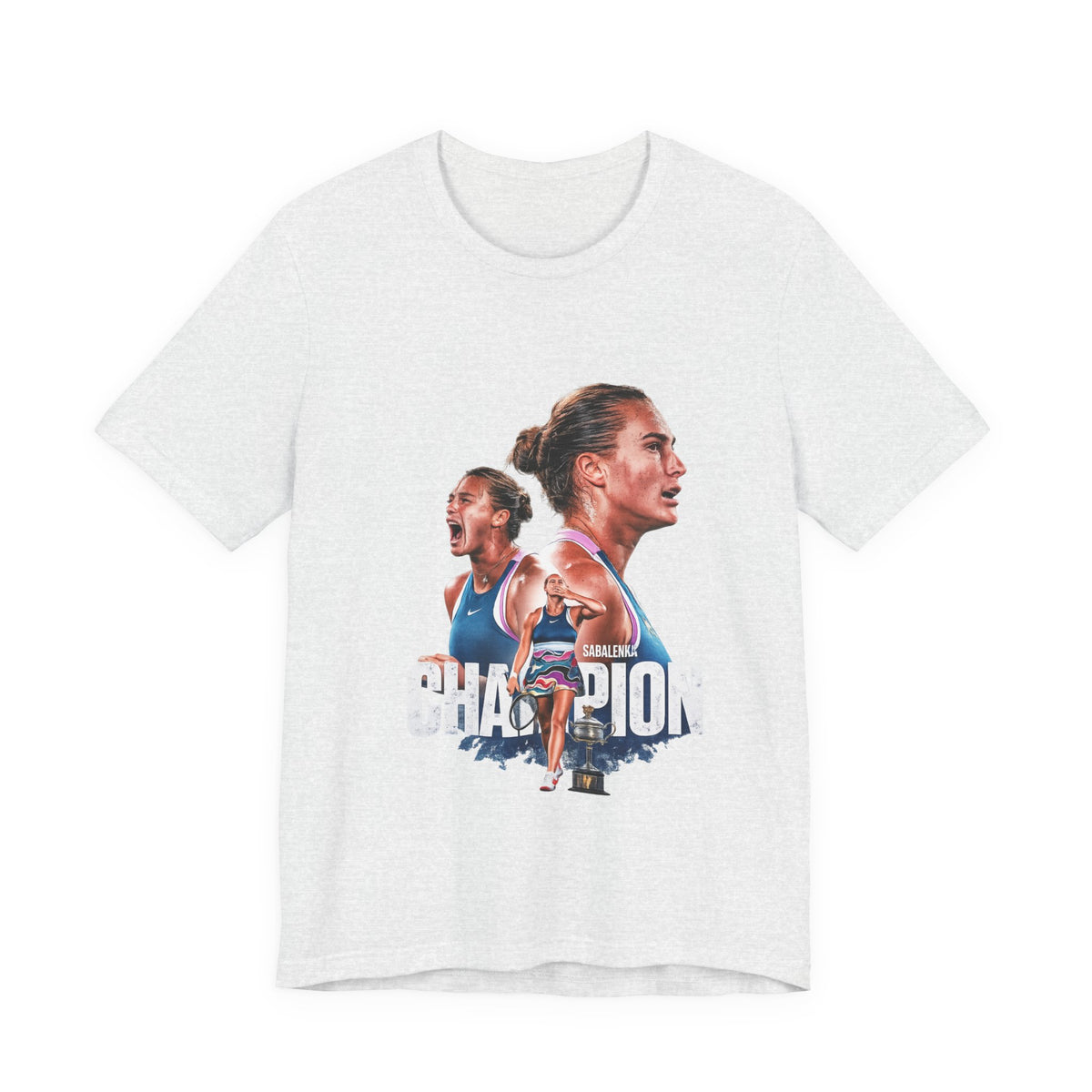 Champion Athlete Sabalenka Graphic Tee — "CHAMPION" Player Portrait T-Shirt