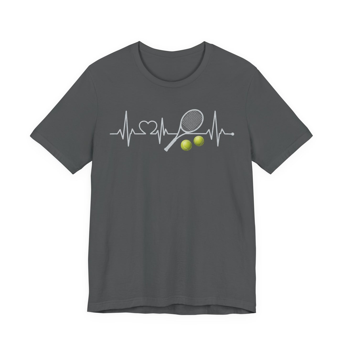 Tennis Heartbeat Tee – Racket & Tennis Ball Graphic Shirt