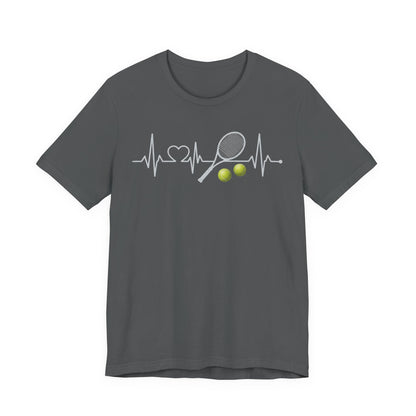 Tennis Heartbeat Tee – Racket & Tennis Ball Graphic Shirt