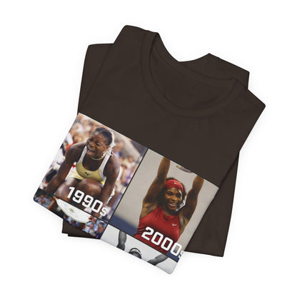 Decades of Champions Serena William’s 1990s–2020s Collage T-shirt