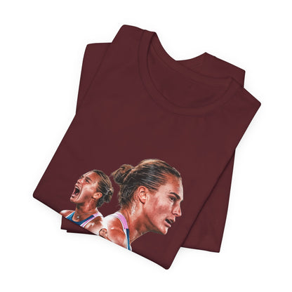 Champion Athlete Sabalenka Graphic Tee — "CHAMPION" Player Portrait T-Shirt