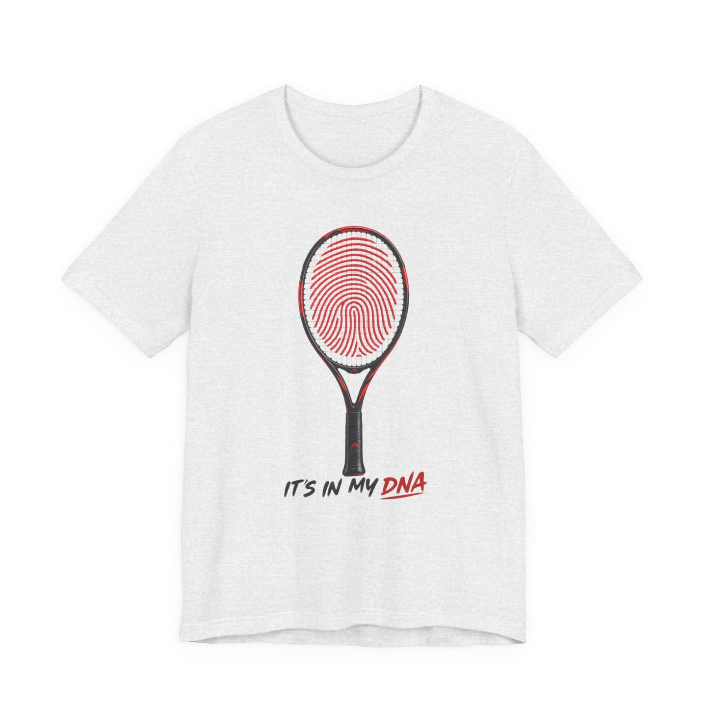 Tennis T‑Shirt — "It's In My DNA" Racket Fingerprint Tee