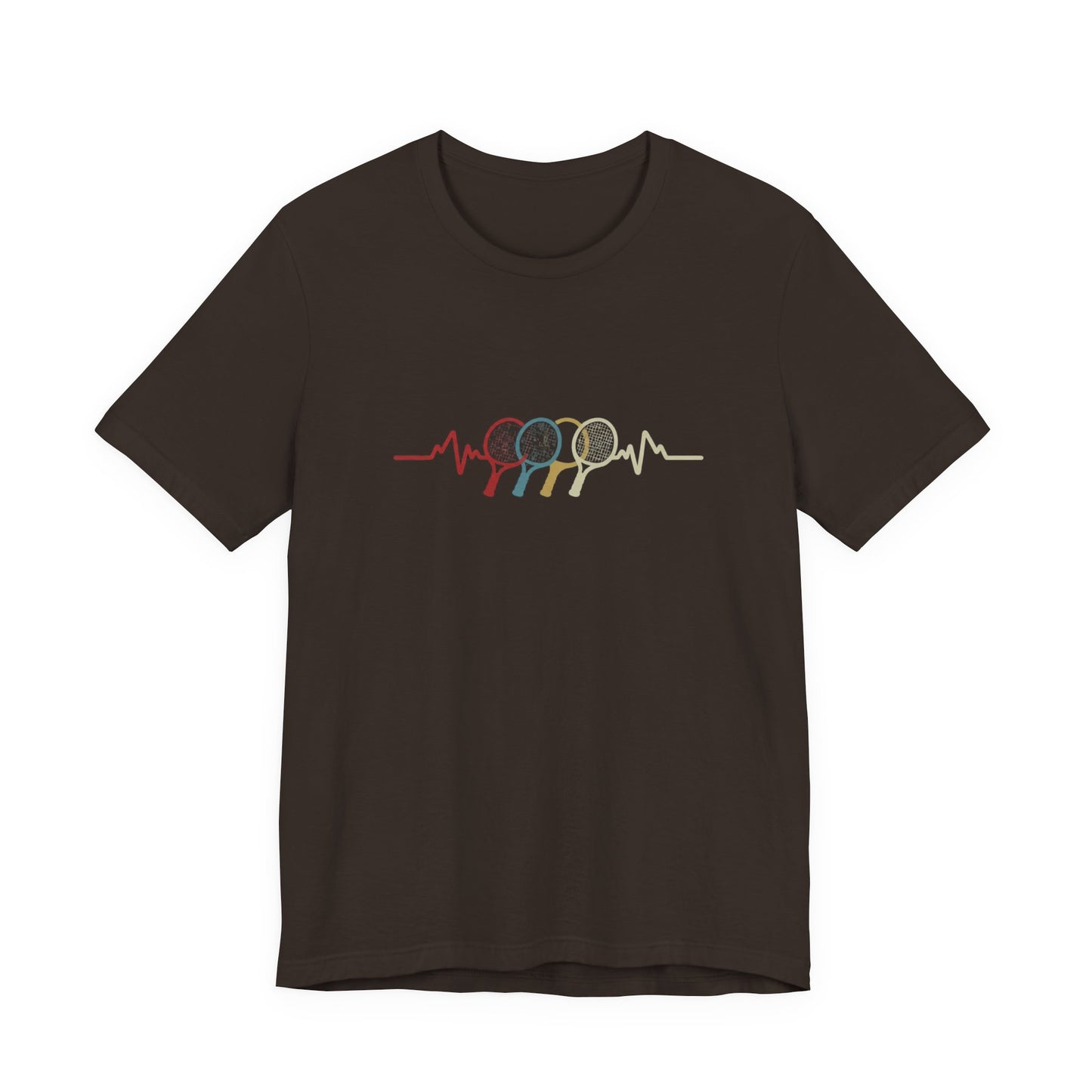 Tennis Heartbeat Tee — Retro Racket Line Art T-Shirt