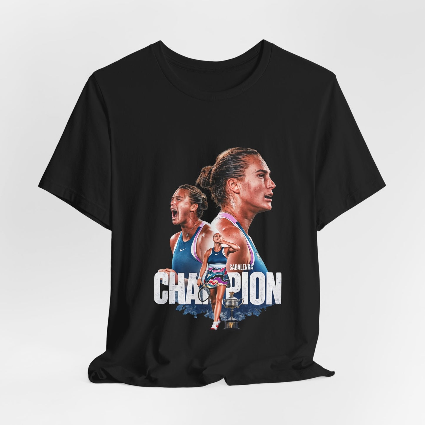 Champion Athlete Sabalenka Graphic Tee — "CHAMPION" Player Portrait T-Shirt
