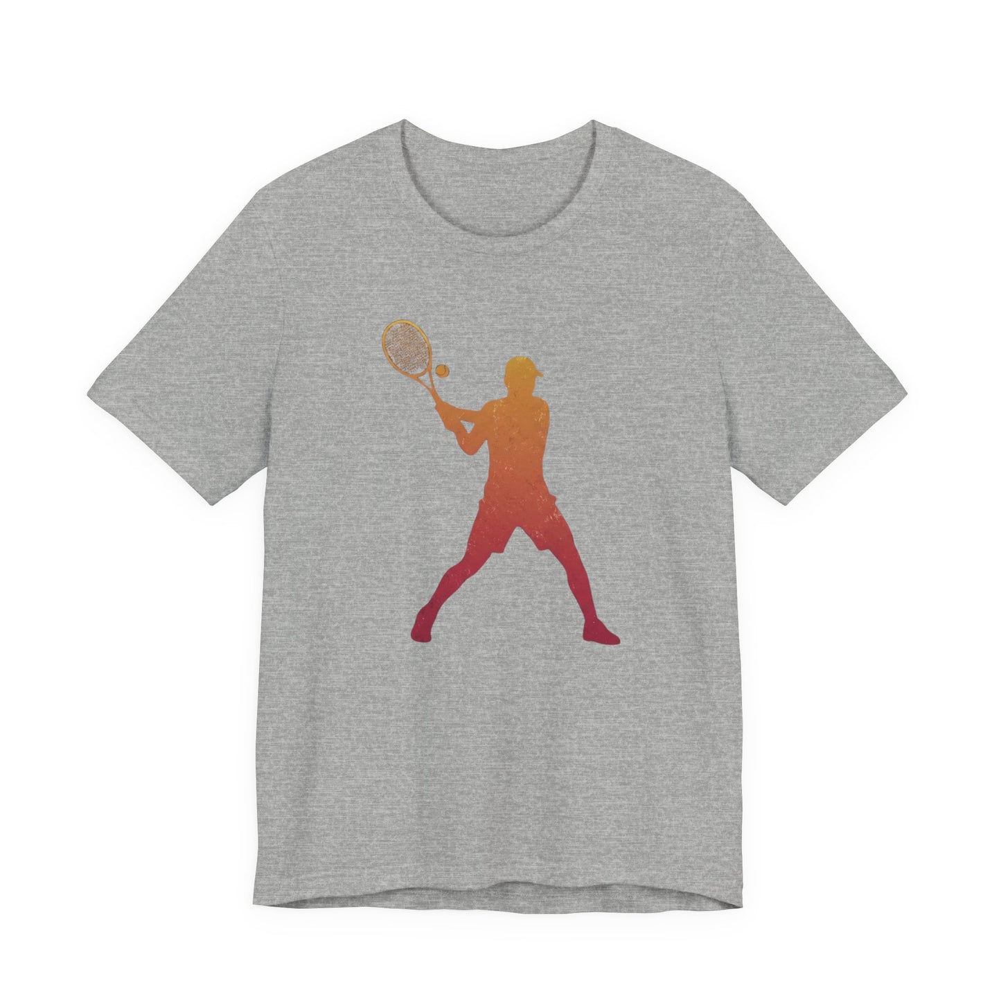 Tennis Player Silhouette Tee — Sunset Racket Graphic Shirt