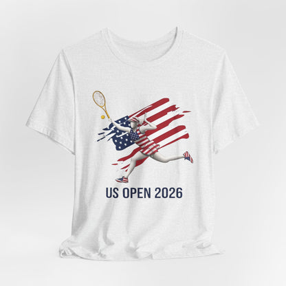 US Open 2026 Tennis Tee — American Flag Tennis Player Graphic T-Shirt