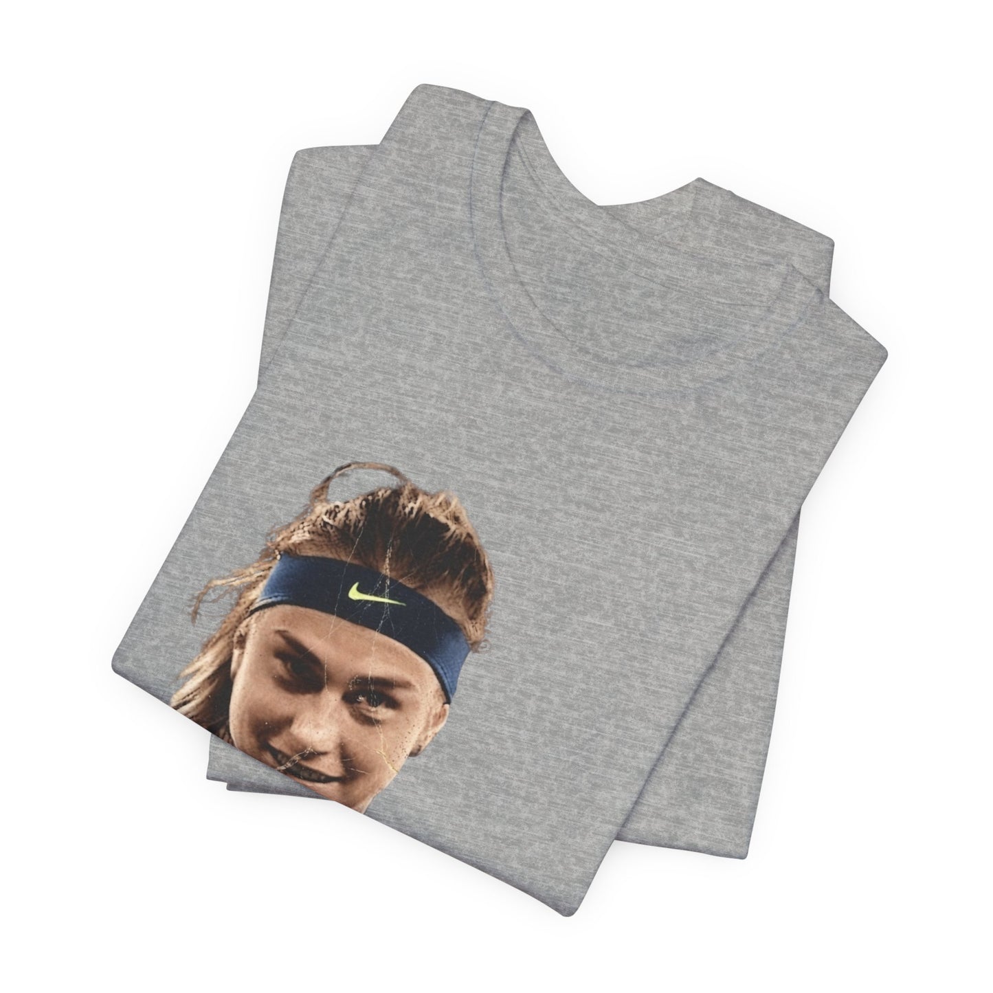 Tennis Player Sabalenka Graphic Tee — Pointing Victory Photo T‑Shirt