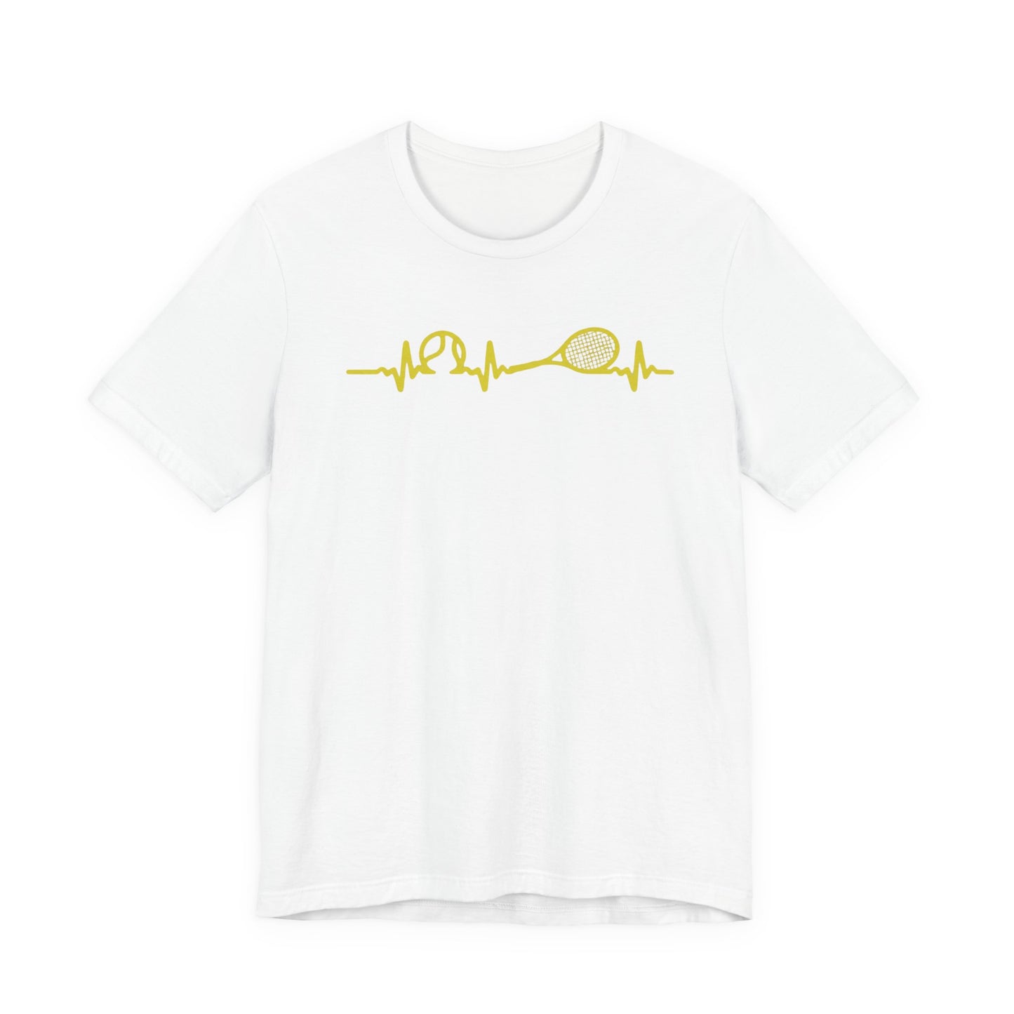 Tennis Heartbeat Tee — Minimal Tennis Racket ECG Graphic T-Shirt