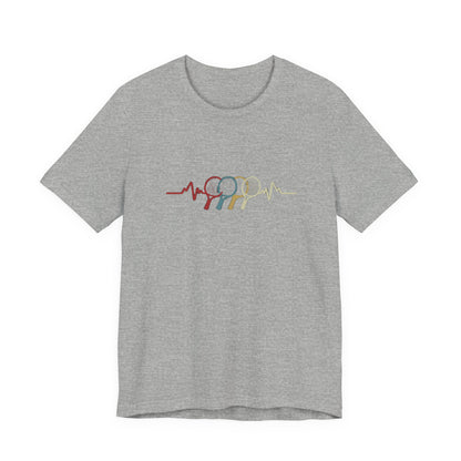 Tennis Heartbeat Tee — Retro Racket Line Art T-Shirt