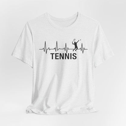 Tennis Heartbeat T‑Shirt — Tennis Player ECG Graphic Tee