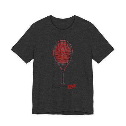 Tennis T‑Shirt — "It's In My DNA" Racket Fingerprint Tee