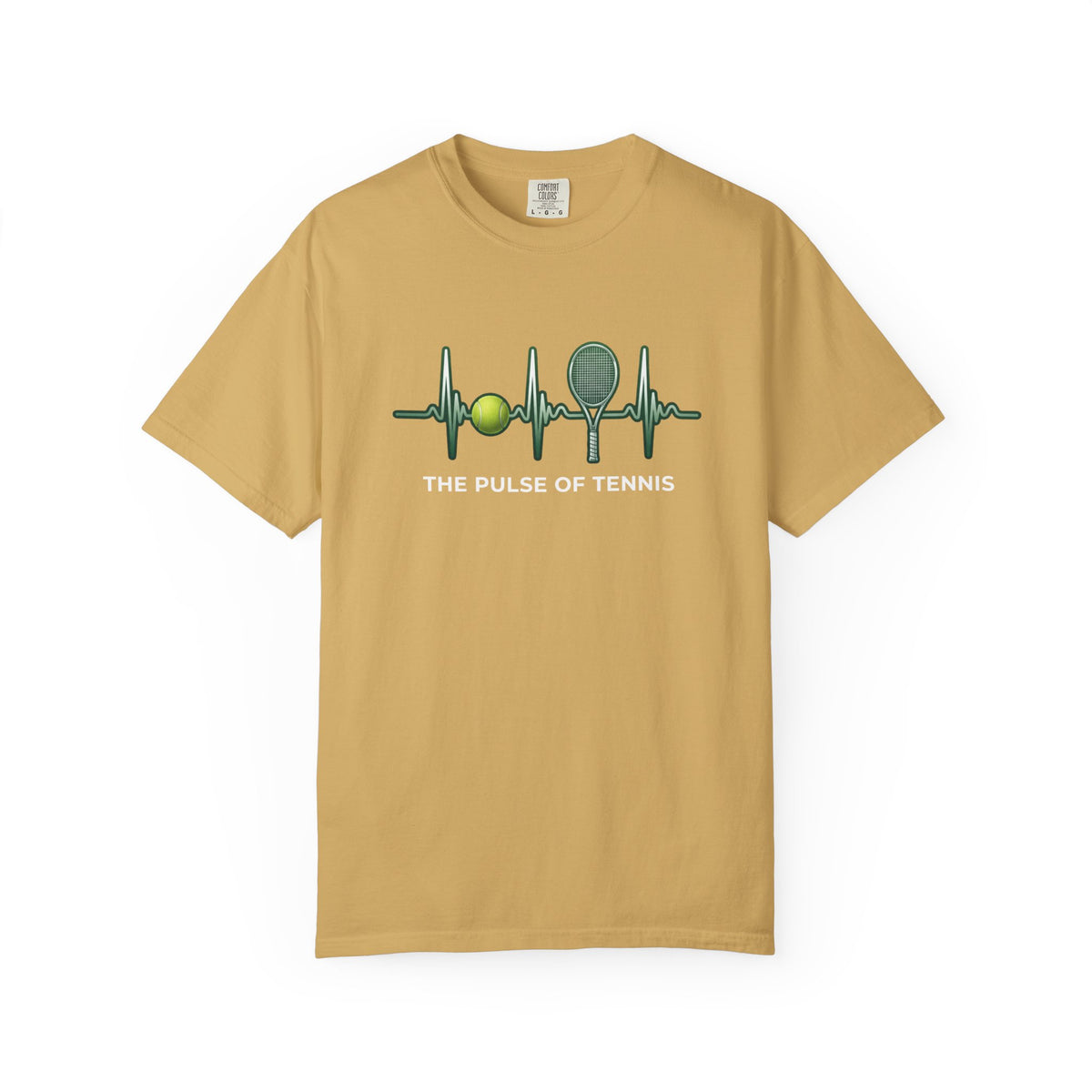 Tennis Heartbeat T‑Shirt — Tennis Ball & Racket ECG Design