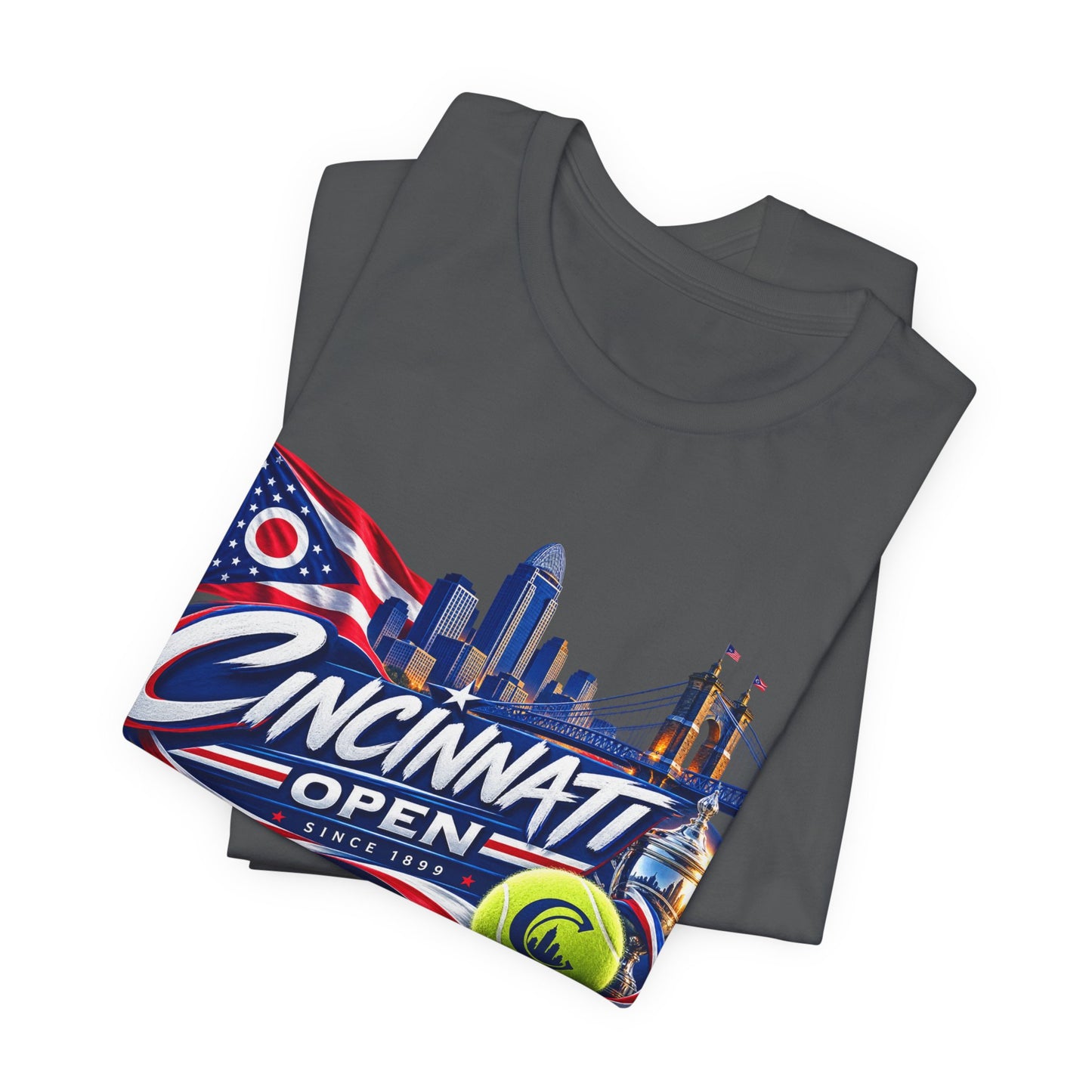 Cincinnati Open Tennis T‑Shirt – City Skyline & Tennis Ball Graphic