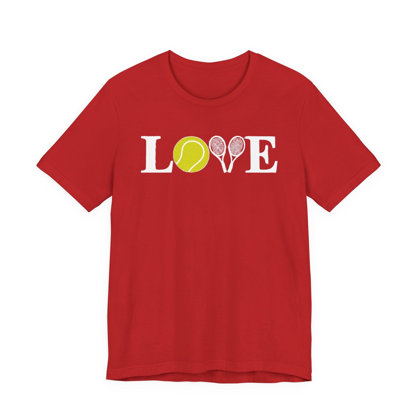Tennis Love T-Shirt — 'LOVE' with Tennis Ball & Rackets