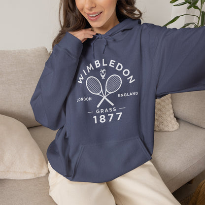 Wimbledon 1877 Tennis Hoodie — Classic Racquets Logo Pullover