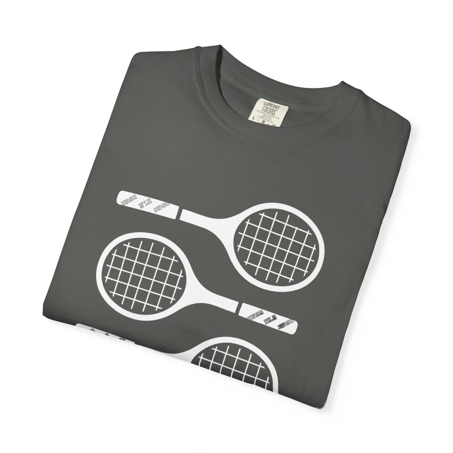 Tennis Rackets Graphic T-Shirt — Vintage-Inspired Garment-Dyed Tee