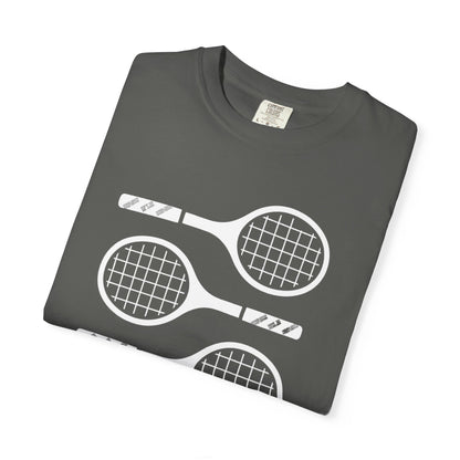 Tennis Rackets Graphic T-Shirt — Vintage-Inspired Garment-Dyed Tee