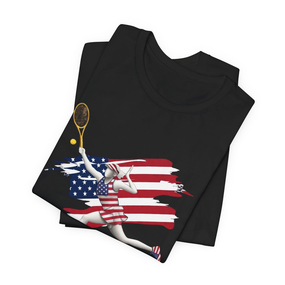 US Open 2026 Tennis Tee — American Flag Tennis Player Graphic T-Shirt