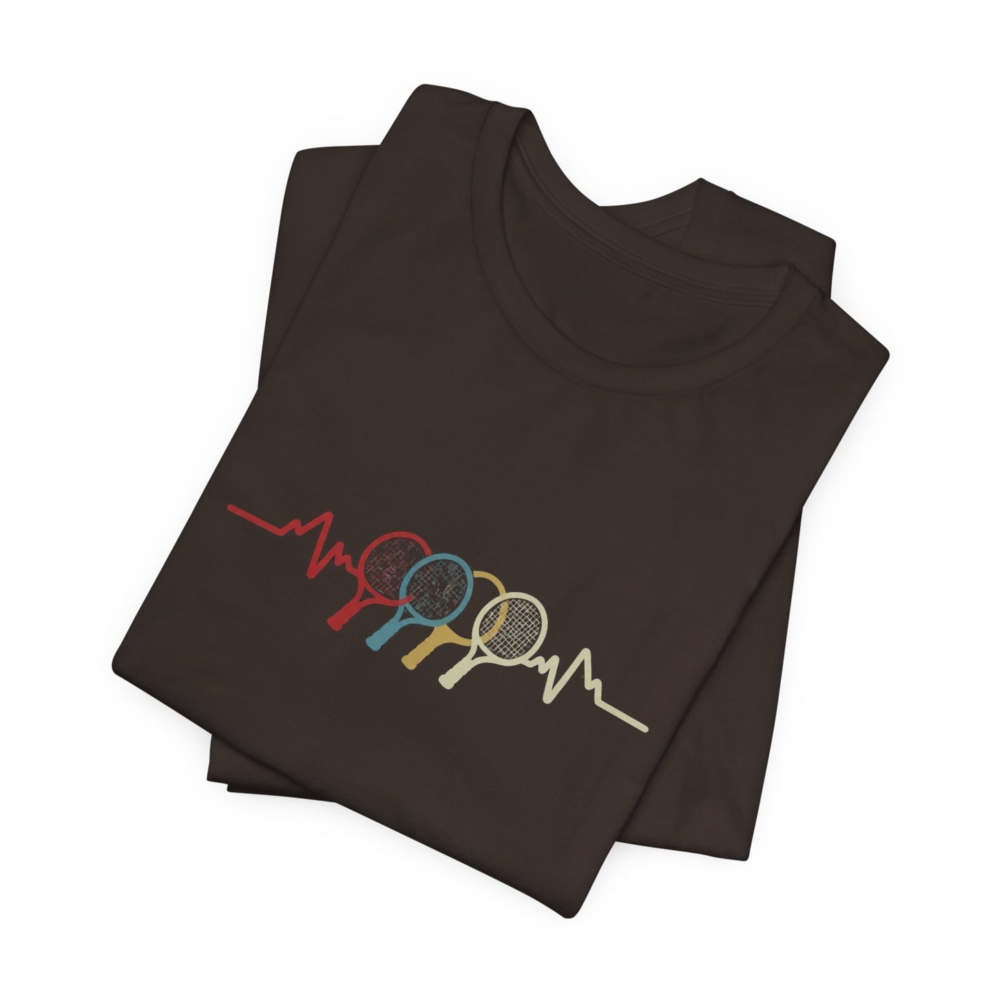 Tennis Heartbeat Tee — Retro Racket Line Art T-Shirt