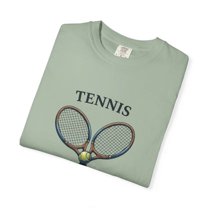 Tennis Anyone? Graphic T-Shirt — Vintage Racket & Ball Tee for Tennis Players