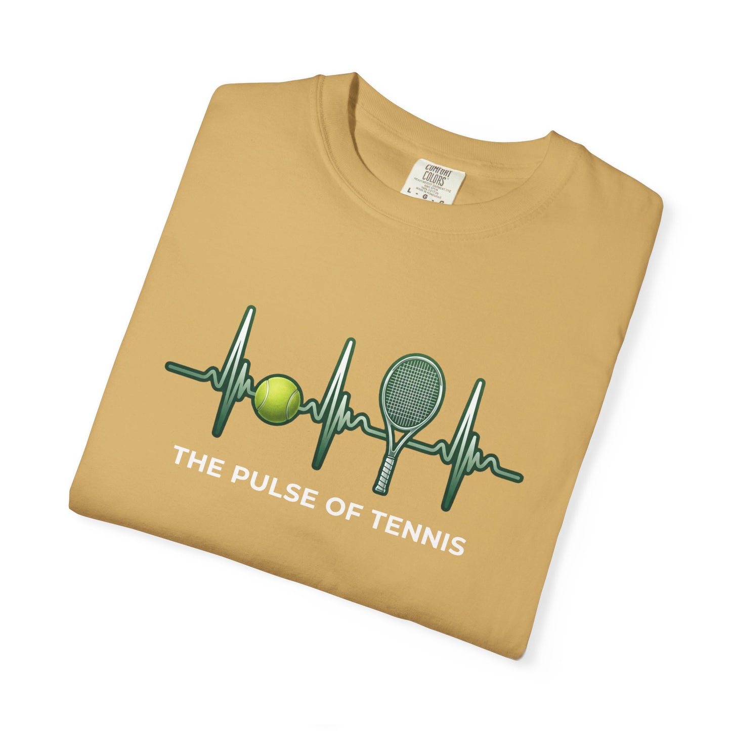 Tennis Heartbeat T‑Shirt — Tennis Ball & Racket ECG Design