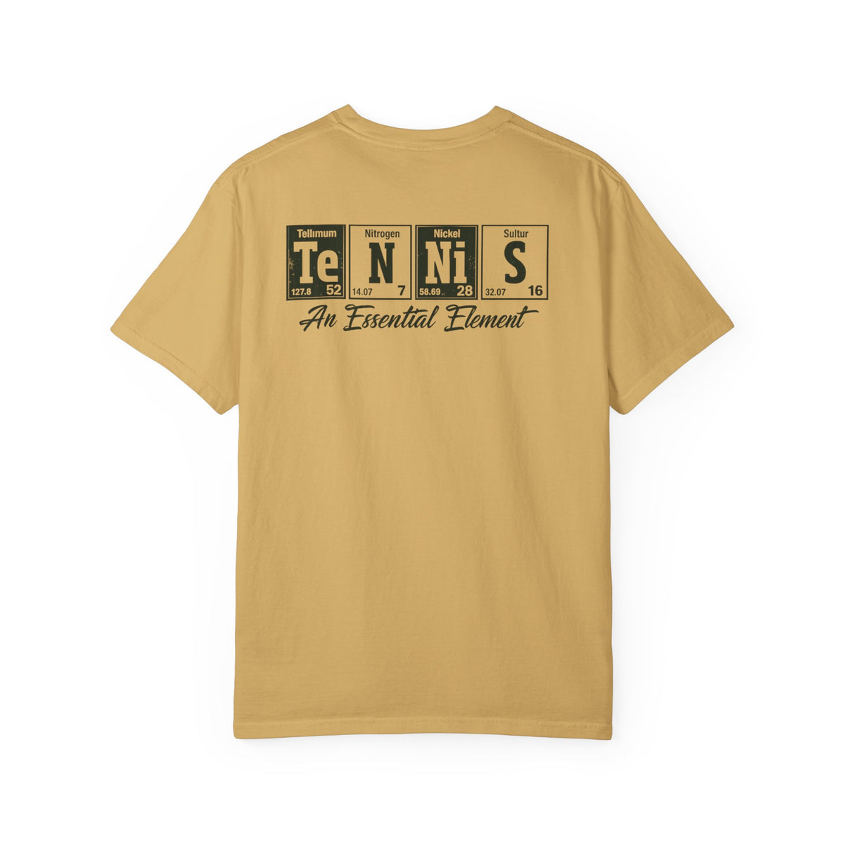 Tennis Graphic T-Shirt — 'Tennis: An Essential Element' Vintage Player Collage