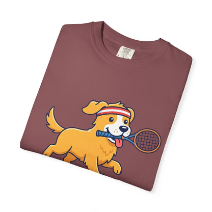 T-Shirt — "Always Ready to Serve" Golden Retriever Tennis Dog Graphic
