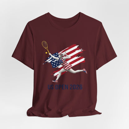 US Open 2026 Tennis Tee — American Flag Tennis Player Graphic T-Shirt