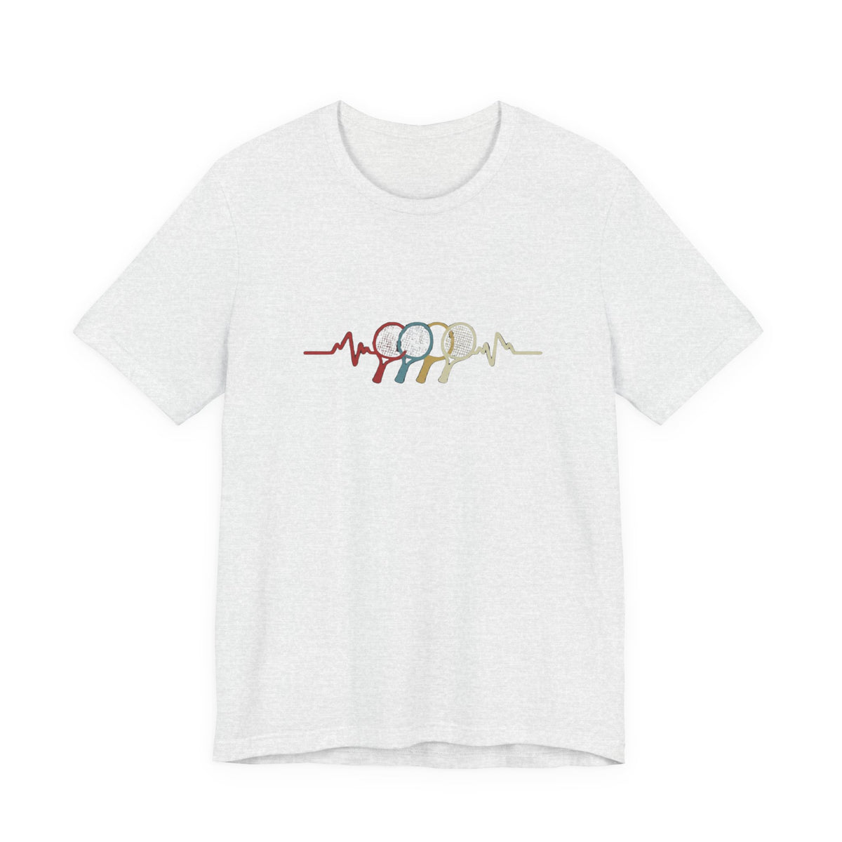 Tennis Heartbeat Tee — Retro Racket Line Art T-Shirt