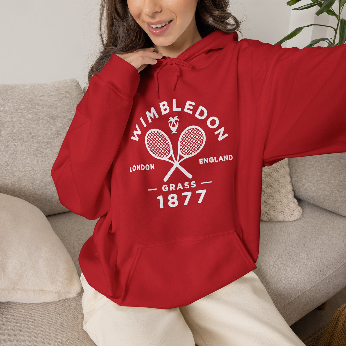 Wimbledon 1877 Tennis Hoodie — Classic Racquets Logo Pullover