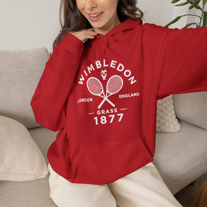 Wimbledon 1877 Tennis Hoodie — Classic Racquets Logo Pullover