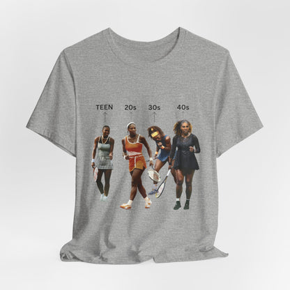 T-Shirt — Serena Williams Life Stages Graphic Tee (Teen · 20s · 30s · 40s)