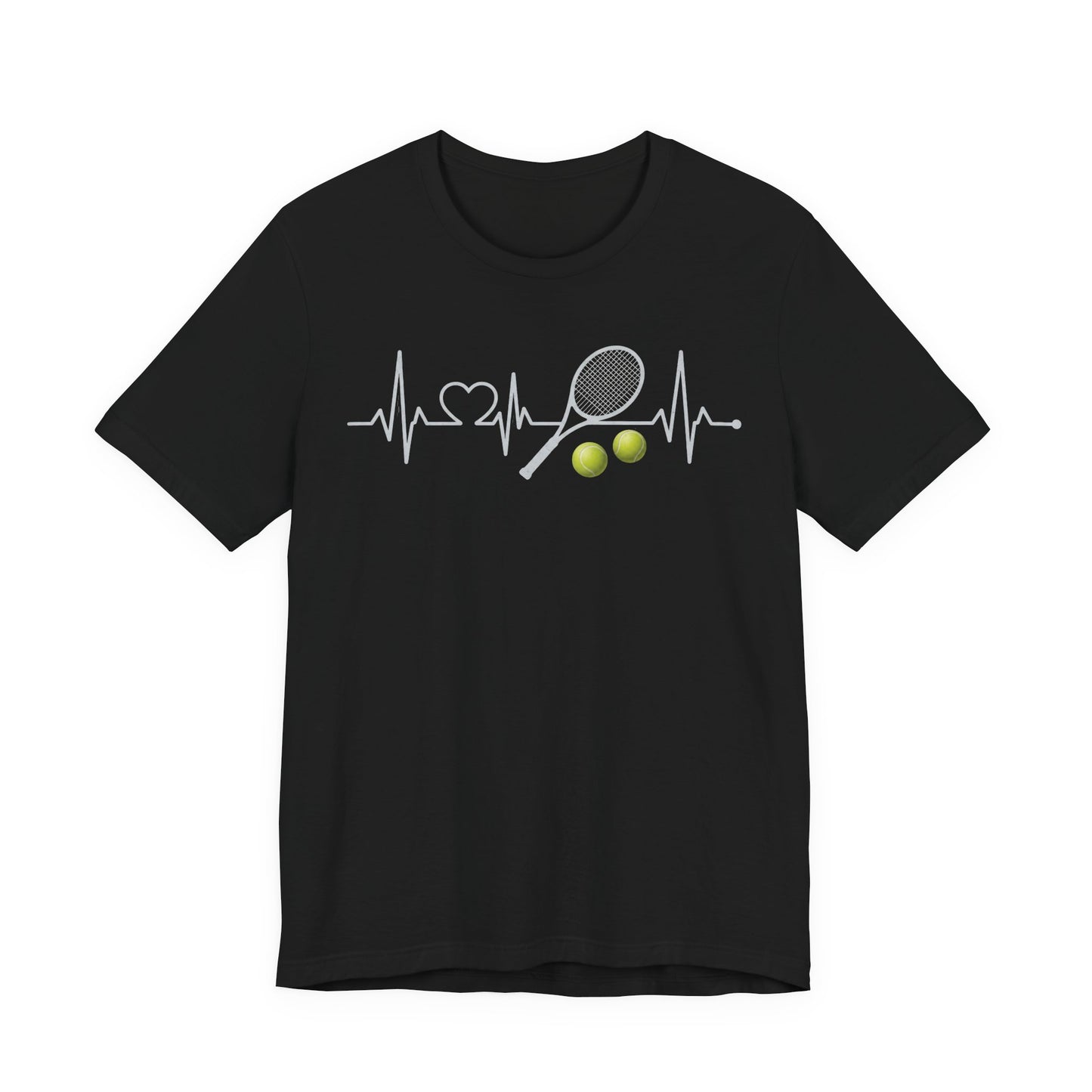 Tennis Heartbeat Tee – Racket & Tennis Ball Graphic Shirt