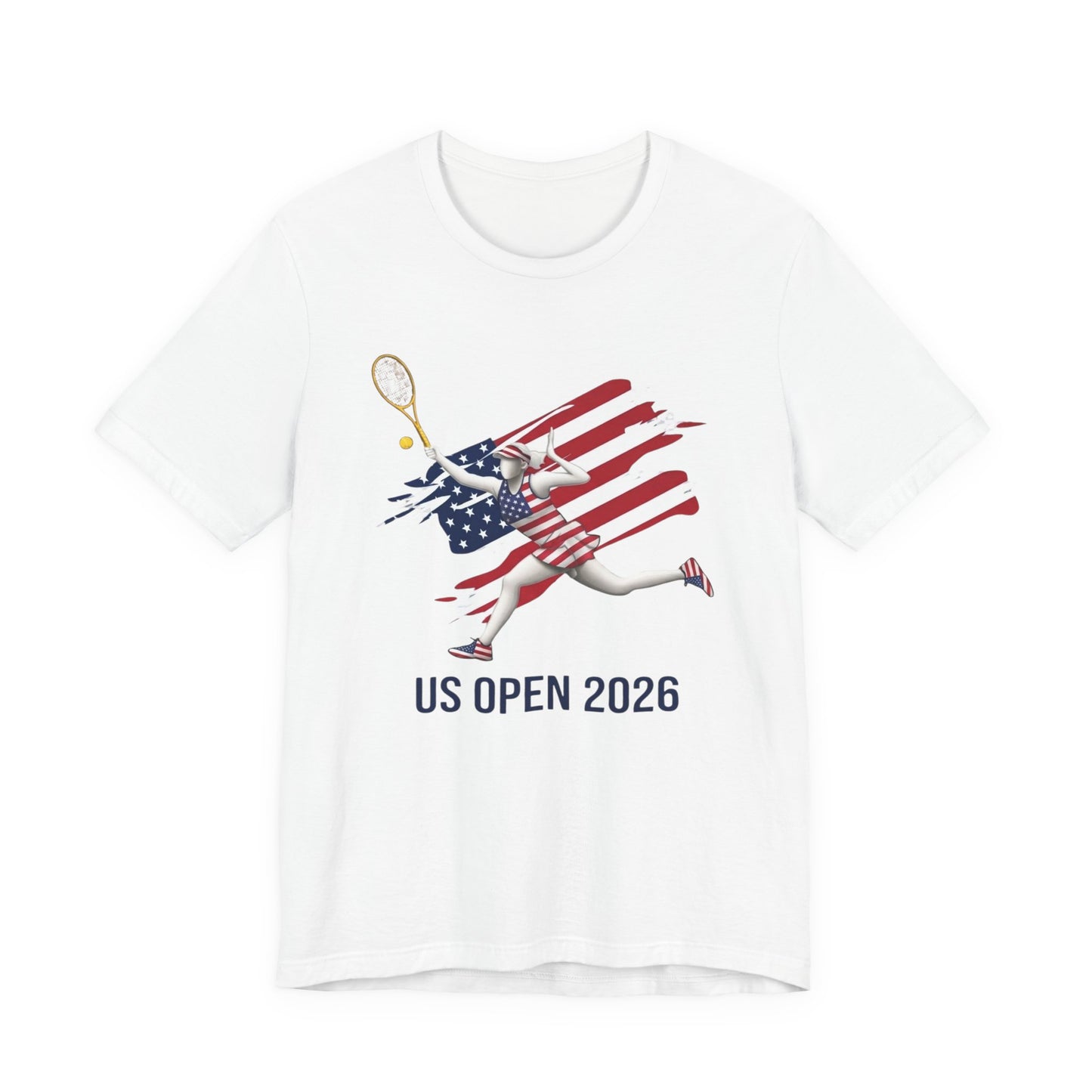 US Open 2026 Tennis Tee — American Flag Tennis Player Graphic T-Shirt