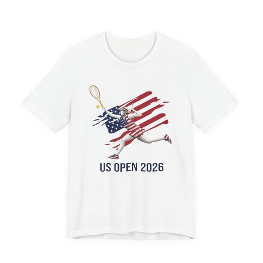 US Open 2026 Tennis Tee — American Flag Tennis Player Graphic T-Shirt